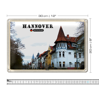 Blechschild Städte Hannover Kleefeld Architektur 30x20cm