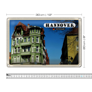 Blechschild Städte Hannover Nordstadt Gebäude 30x20cm