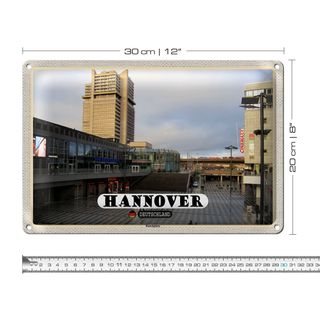Blechschild Städte Hannover Raschplatz Stadt 30x20cm