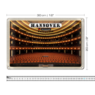 Blechschild Städte Hannover Staatstheater 30x20cm