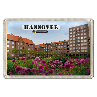 Blechschild Städte Hannover Südstadt Gebäude Natur 30x20cm