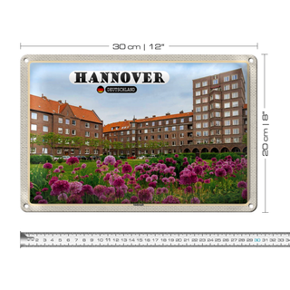Blechschild Städte Hannover Südstadt Gebäude Natur 30x20cm