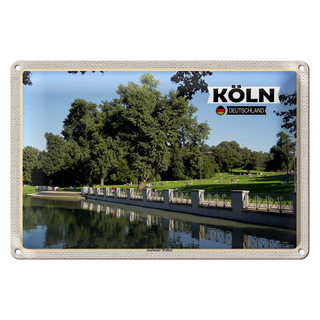 Blechschild Städte Köln Aachener Weiher Park 30x20cm