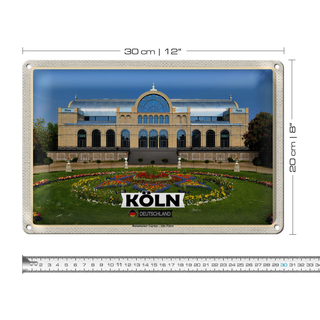 Blechschild Städte Köln Botanischer Garten Alte Flora 30x20cm