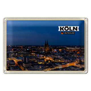 Blechschild Städte Köln Deutz Blick auf Stadt 30x20cm