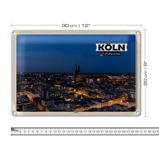 Blechschild Städte Köln Deutz Blick auf Stadt 30x20cm