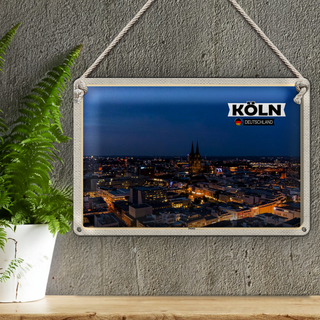 Blechschild Städte Köln Deutz Blick auf Stadt 30x20cm