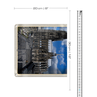 Blechschild Städte Köln Dom Blick auf Domplatz 20x30cm