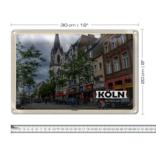 Blechschild Städte Köln Erhrenfeld Stadt Straße 30x20cm