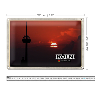 Blechschild Städte Köln Fernsehturm Colonius 30x20cm