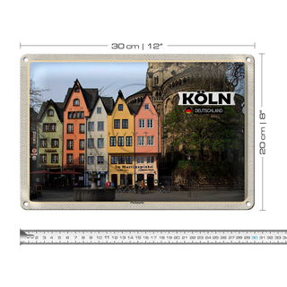 Blechschild Städte Köln Fischmarkt Martinswinkel 30x20cm