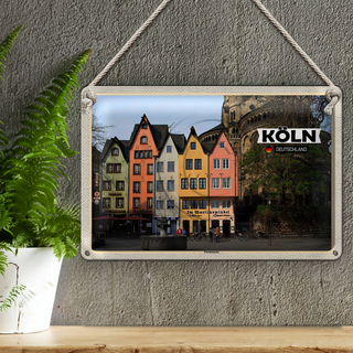 Blechschild Städte Köln Fischmarkt Martinswinkel 30x20cm