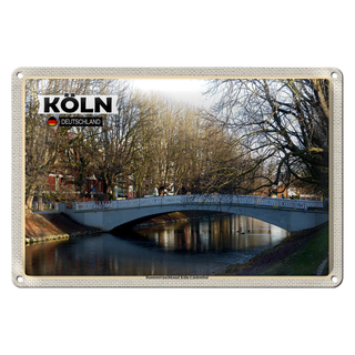 Blechschild Städte Rautenstrauchkanal Köln-Lindenthal 30x20cm