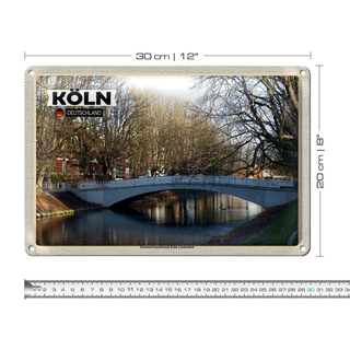 Blechschild Städte Rautenstrauchkanal Köln-Lindenthal 30x20cm