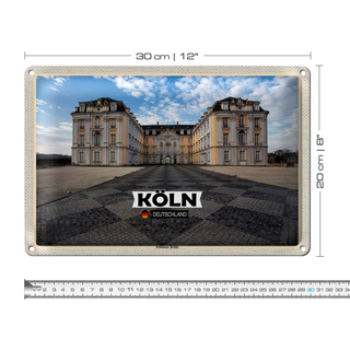 Blechschild Städte Köln Schlösser Brühl Architektur 30x20cm