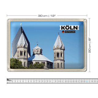Blechschild Städte Köln St. Apostel Architektur 30x20cm