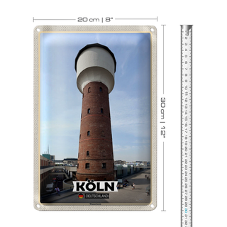 Blechschild Städte Köln Wasserturm Bauwerk 20x30cm