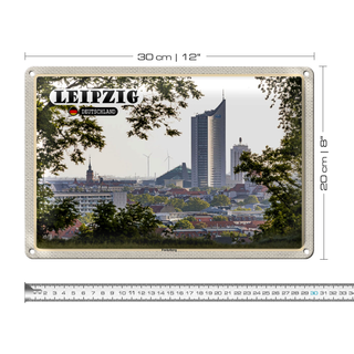 Blechschild Städte Leipzig Fockeberg Aussicht 30x20cm
