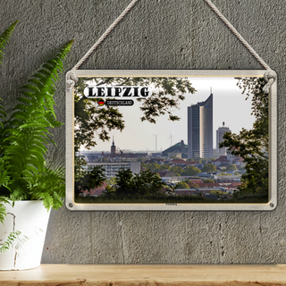 Blechschild Städte Leipzig Fockeberg Aussicht 30x20cm