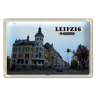 Blechschild Städte Leipzig Leutzsch Gebäude Straße 30x20cm