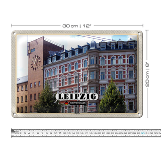 Blechschild Städte Leipzig Lindenau Architektur 30x20cm