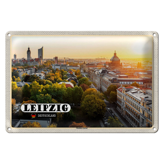 Blechschild Städte Leipzig Blick auf Möcken Natur 30x20cm