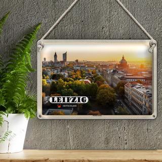 Blechschild Städte Leipzig Blick auf Möcken Natur 30x20cm