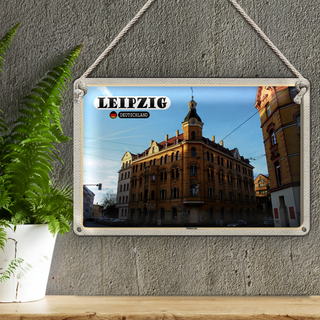Blechschild Städte Leipziger Stötteritz Gebäude 30x20cm