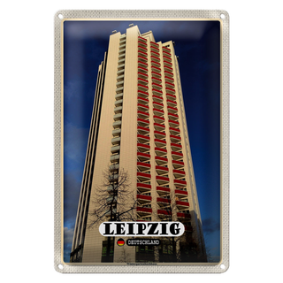 Blechschild Städte Leipzig Wintergartenhochhaus 20x30cm