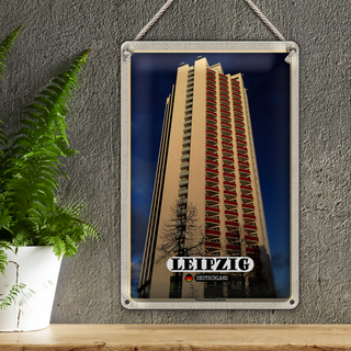 Blechschild Städte Leipzig Wintergartenhochhaus 20x30cm