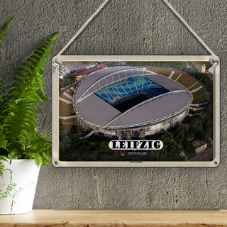 Blechschild Städte Leipzig Blick Zentralstadion 30x20cm