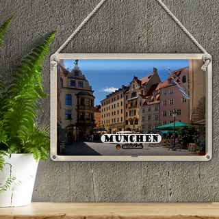 Blechschild Städte München Altstadt Gasthaus 30x20cme