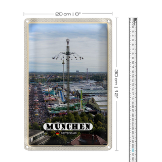 Blechschild Städte München Ludwigvorstadt Kirmes 20x30cm