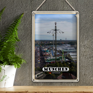 Blechschild Städte München Ludwigvorstadt Kirmes 20x30cm