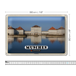 Blechschild Städte München Nymphenburgh Architektur 30x20cm