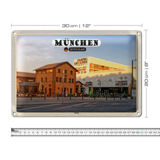 Blechschild Städte München Pasing Stadt Zentrum 30x20cm