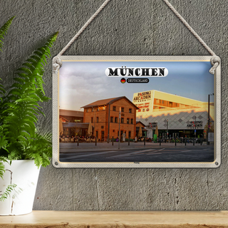 Blechschild Städte München Pasing Stadt Zentrum 30x20cm