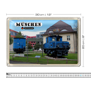 Blechschild Städte München Deutsches Verkerhsmuseum 30x20cm