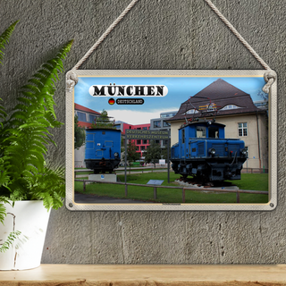 Blechschild Städte München Deutsches Verkerhsmuseum 30x20cm