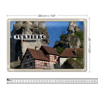 Blechschild Städte Nürnberg Fränkische Schweiz 30x20cm