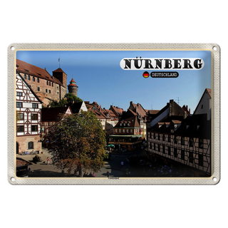 Blechschild Städte Nürnberg Gostenhof Altstadt 30x20cm