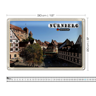 Blechschild Städte Nürnberg Gostenhof Altstadt 30x20cm