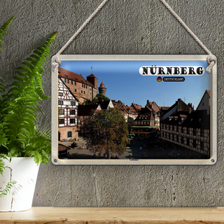 Blechschild Städte Nürnberg Gostenhof Altstadt 30x20cm