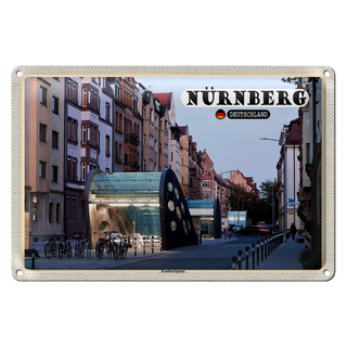 Blechschild Städte Nünberg Kaulbachplatz Architektur 30x20cm