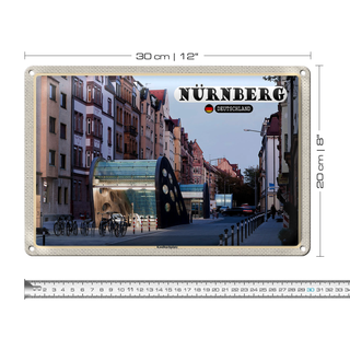 Blechschild Städte Nünberg Kaulbachplatz Architektur 30x20cm