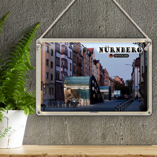Blechschild Städte Nünberg Kaulbachplatz Architektur 30x20cm