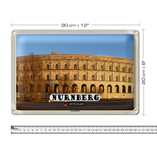 Blechschild Städte Nürnberg Kongresshalle Baustill 30x20cm