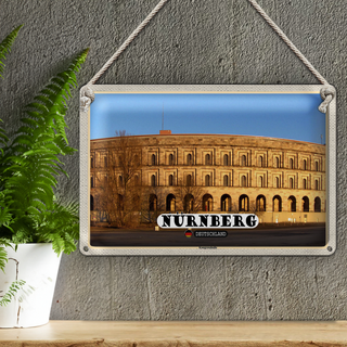 Blechschild Städte Nürnberg Kongresshalle Baustill 30x20cm