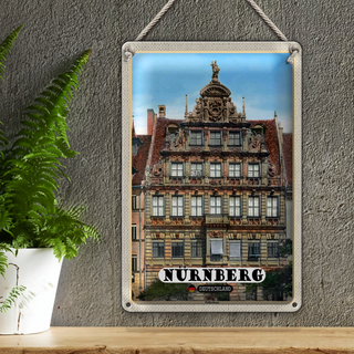 Blechschild Städte Nürnberg Pellerhaus Architektur 20x30cm