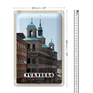Blechschild Städte Nürnberg Rathaus Gebäude 20x30cm